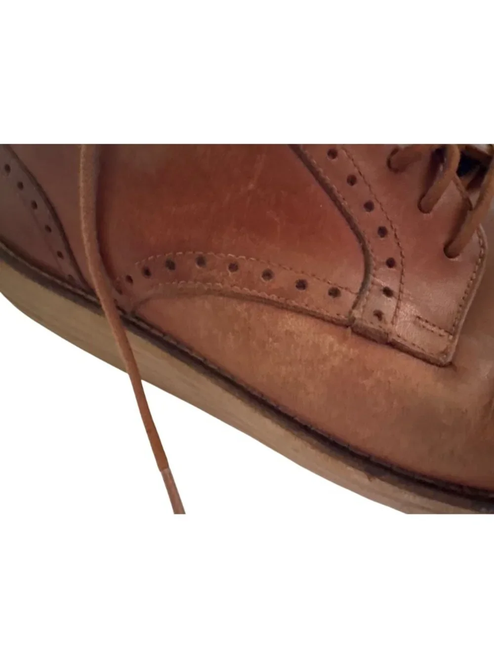 Wallin & Bros Mens Brown Leather Wingtip Oxford Shoes Size 10.5 Made In Brazil